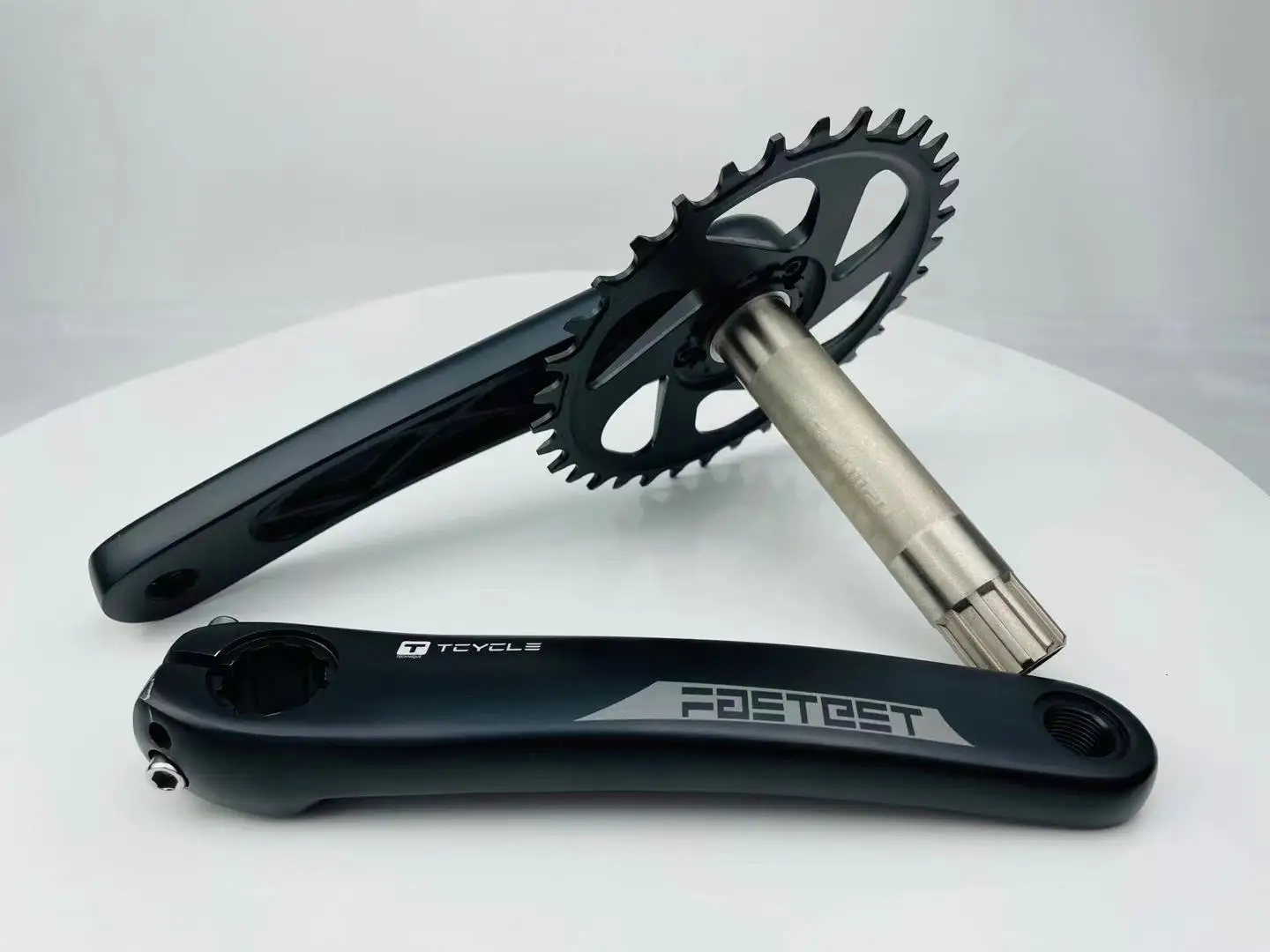 Black Siver single sprocket 170 mm 8m chainwheel belt drive cycle part bicycle crankset