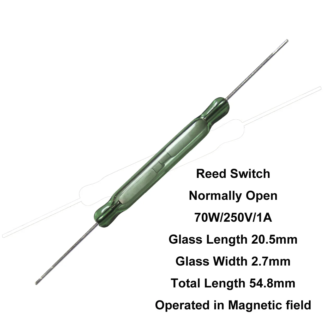 220 В, мощный обычный открытый зеленый стеклянный язычковый переключатель, заказ