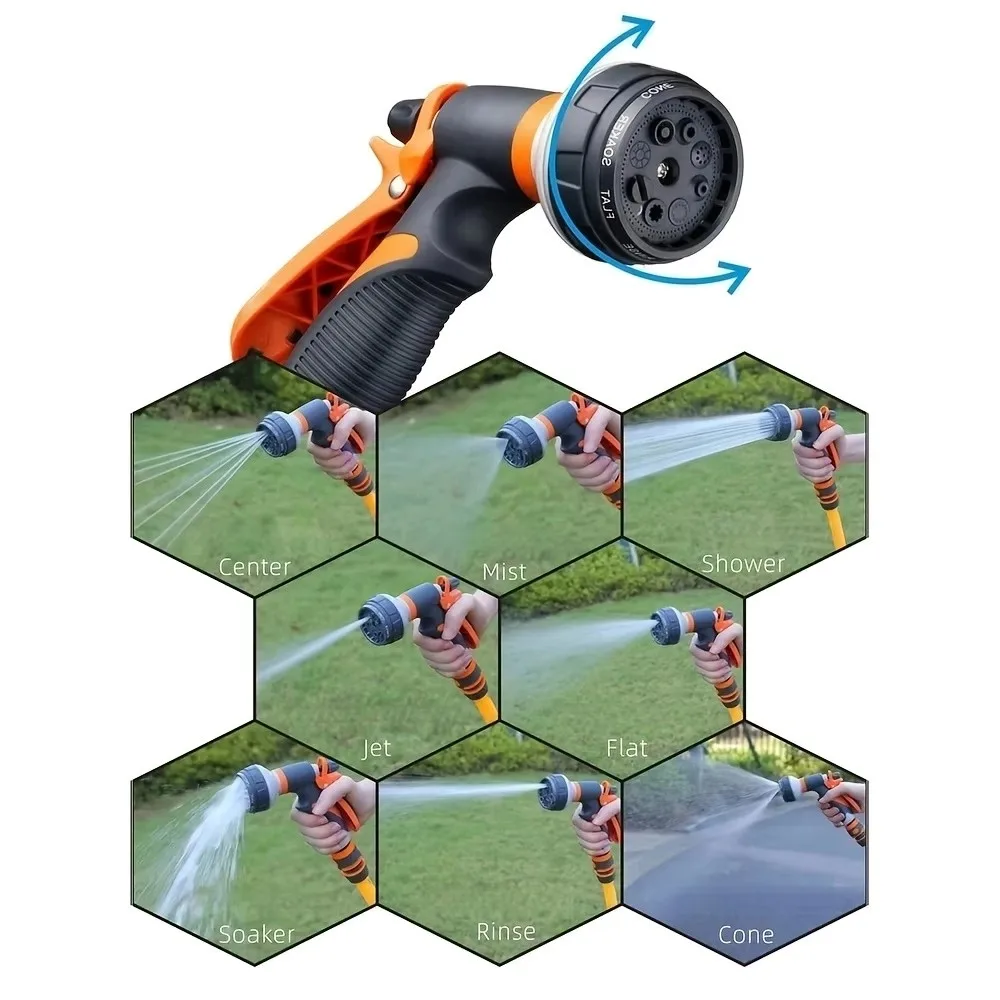 Durable High Pressure Garden Sprayer Adjustable 8 Spraying Modes Sprinkler Handheld Pet Shower Water Spray Device
