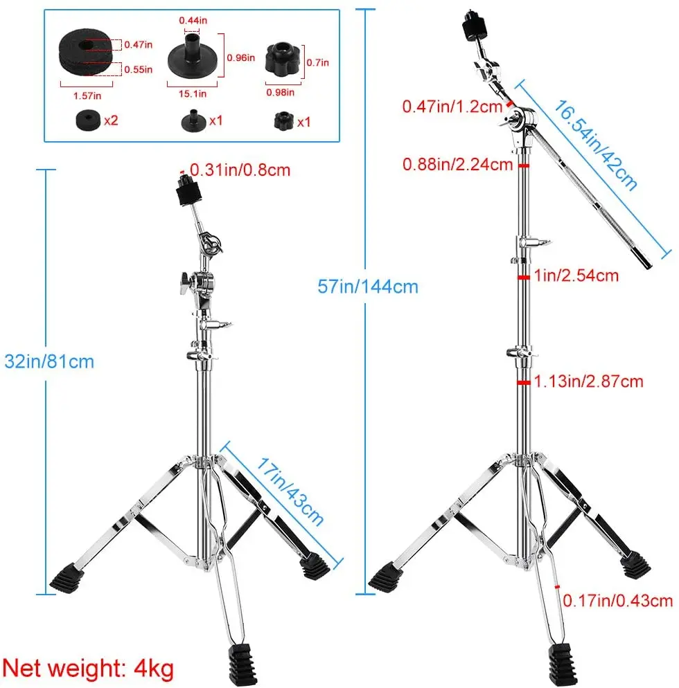  Wholesale drum set cymbals stand straight rod straight-inclined