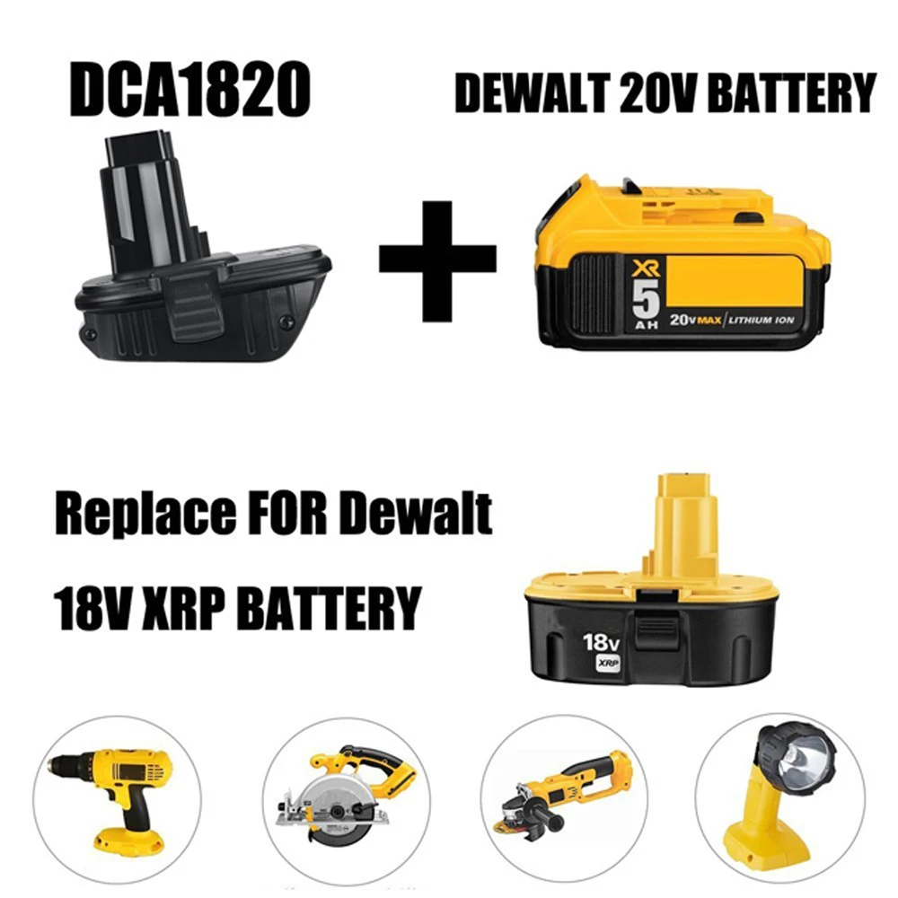 DCA1820 Lithium power tool battery  20V DCB200  convert to 18V NICD NIMH DW9095 DE9098 Battery Tool for Dew converter