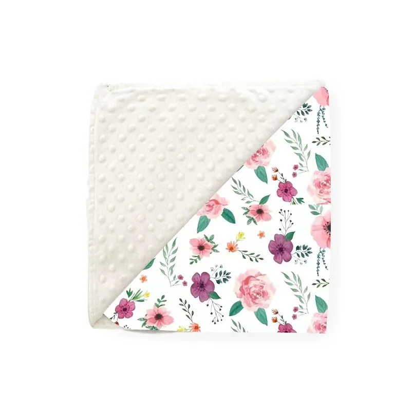 Super Soft Eco friendly Minky Dot with fleece baby Blanket