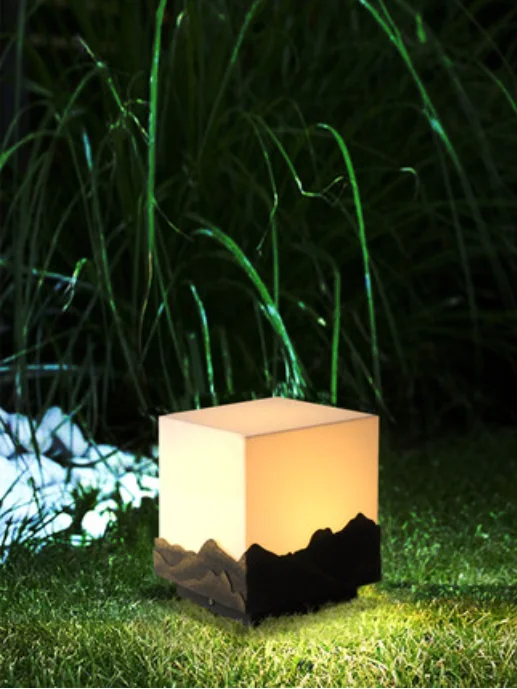SHJG Chinese landscape solar LED courtyard lawn IP54 waterproof stainless steel acrylic decorative channel courtyard lamp
