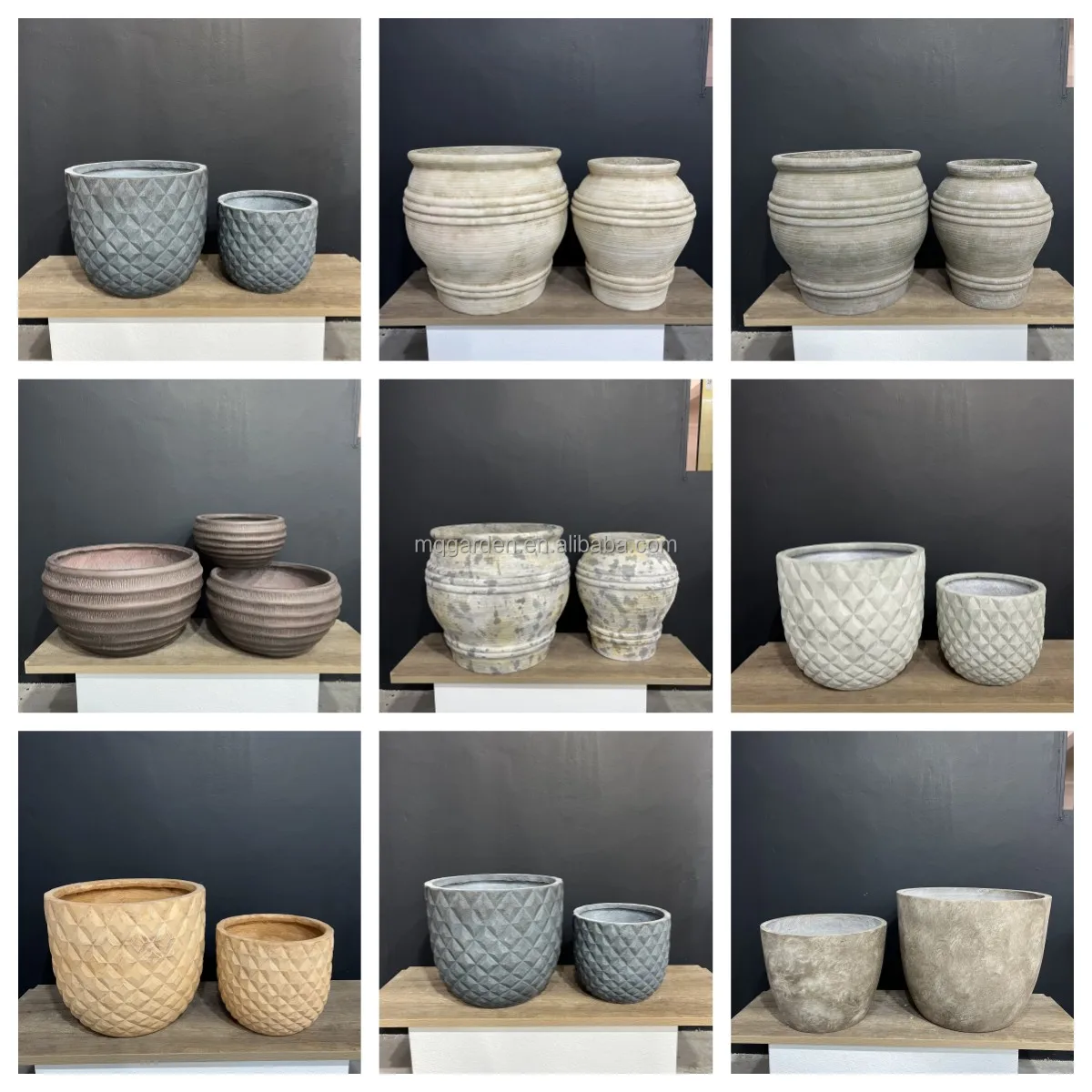 Nursery Planters Decorative Garden Fiberglass Outdoor Flower Pot,Antique Rusty Magnesium Oxide Flower Pot