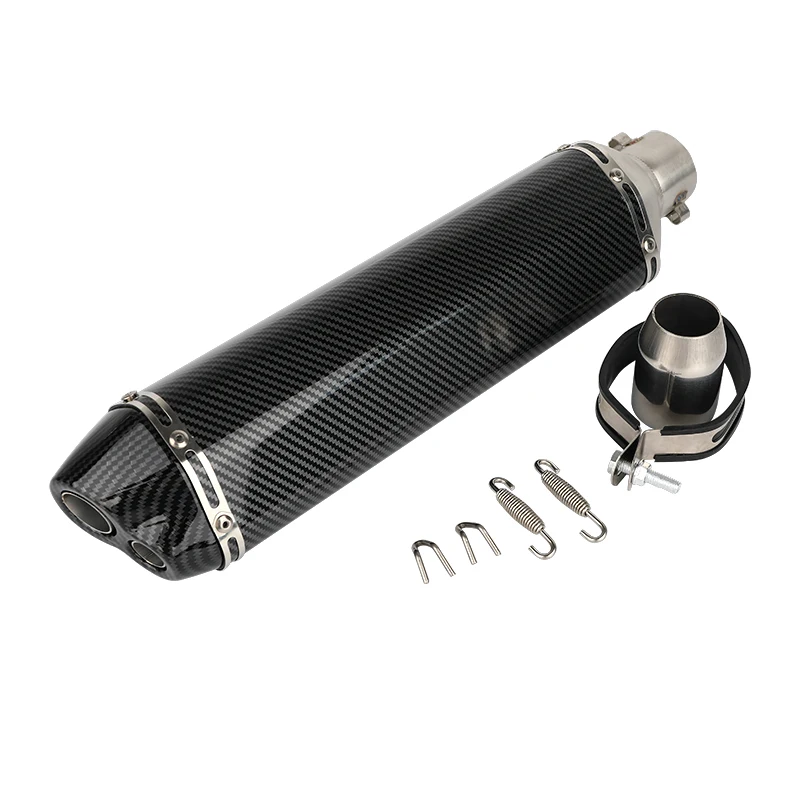 Secure Package Delivery Aluminum alloy stainless steel mixed material lengthened motorcycle parts automatic exhaust pipe muffler