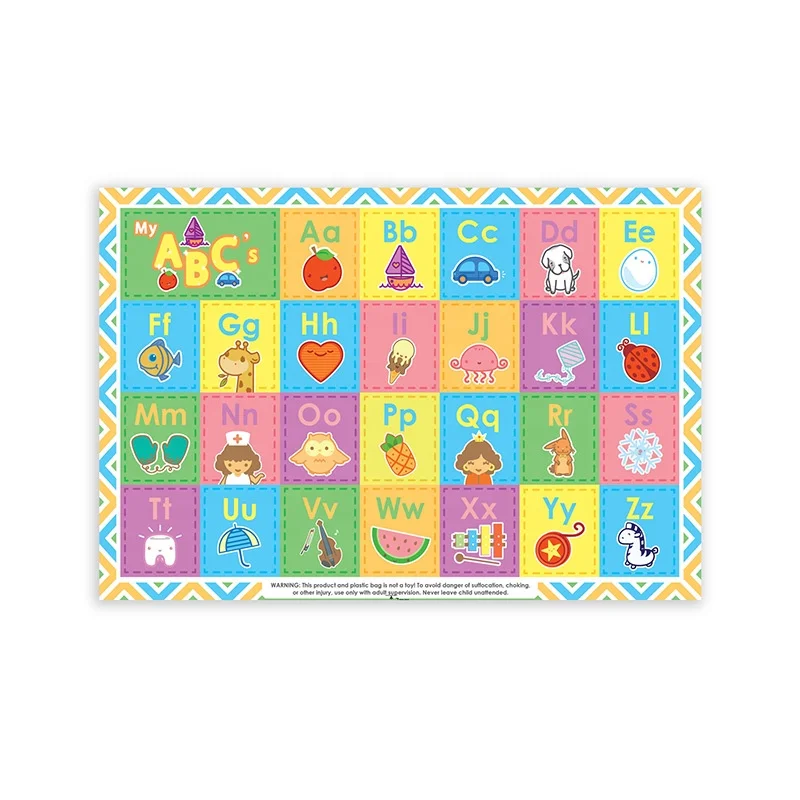 Custom print disposable 12x14 Inch BPA free table mat disposable stick on placemats for baby kids restaurant