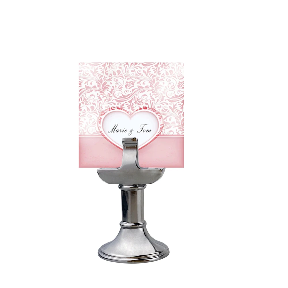 
custom silver metal Table Numbers stand Menu holder Reserved Cards placecard Holder For Restaurant Place Card Holders 