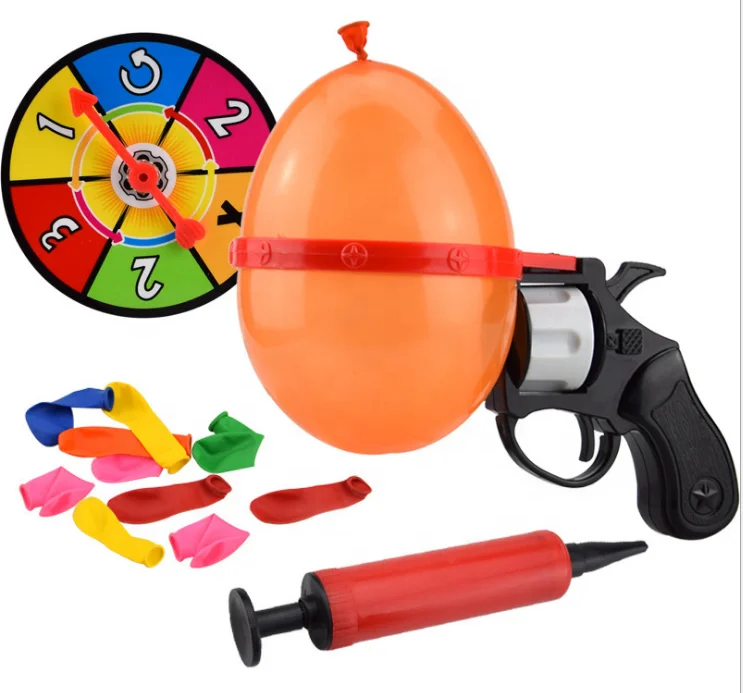 Party Lucky Russian Roulette Game Supplies Spoof Tricky Balloon Gun Toy Adventure Punishment Game Toy for Party Interaction