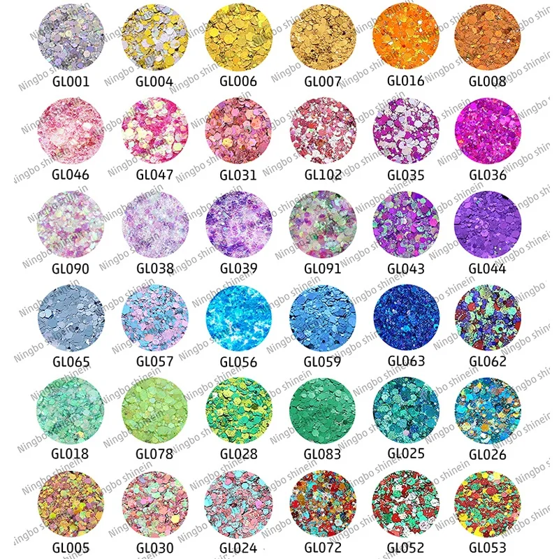 Wholesale Mixed Gold Glitter Chunky Eco friendly Holographic Make up Eyeshadow Face ChunkyGlitter for Decoration