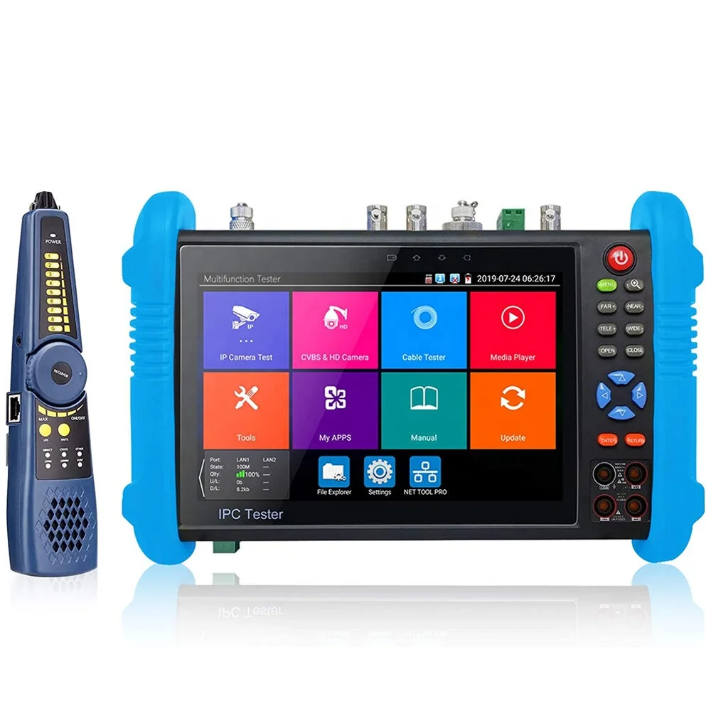 IPC-9800MOVTADHS Plus+ 7inch IPS Touch Screen Monitor CCTV Tester with TVI HD-CVI AHD SDI IP Camera DMM OPM VFL TDR POE