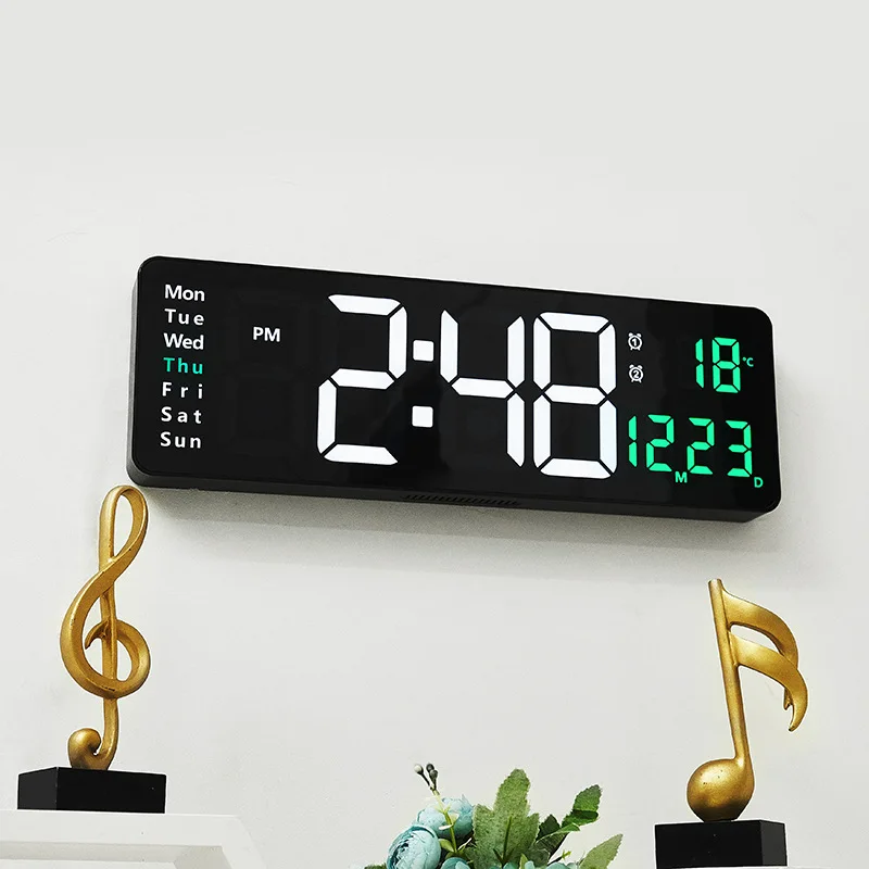 16 inch timetable rectangular large screen display clock living room led wall electronic digital alarm clock for bedroom