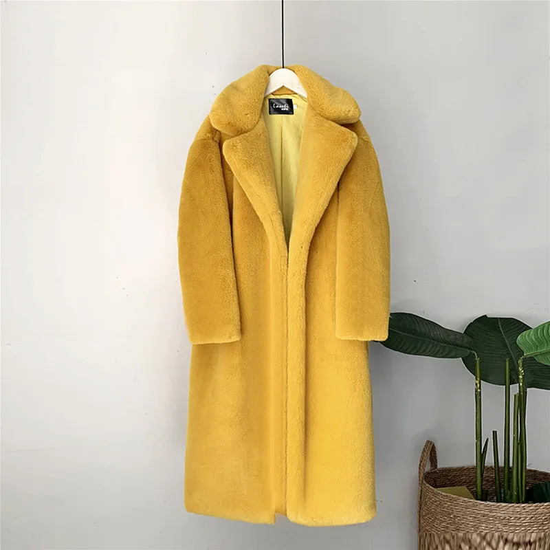Winter Fashion Loose Warm Thick Faux Fur Jacket Women Faux Fur Mink Coat,Artificial Mink Fur Coat