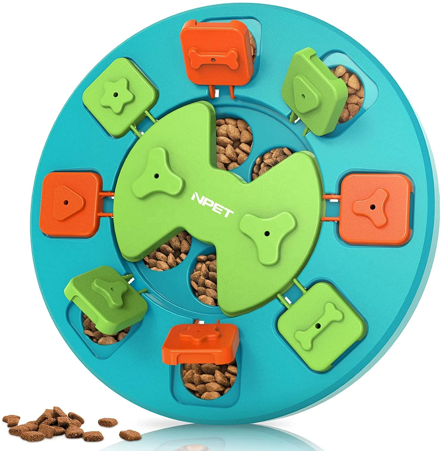NPET Round Interactive Treat Puzzle for IQ Training, Dog Slow Feeder Puzzle Game Toy