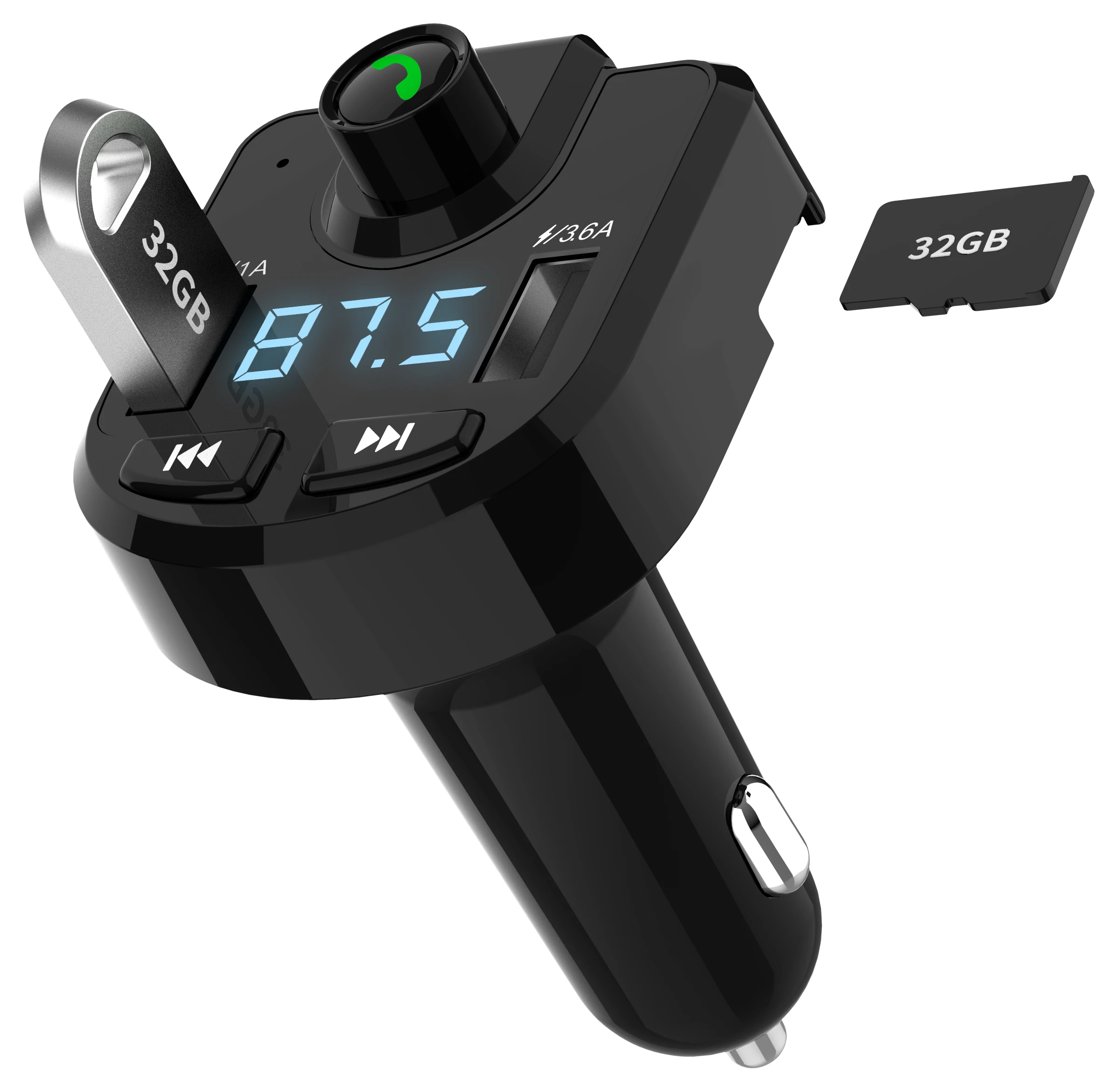  Беспроводной автомобильный Fm-передатчик Bluetooth гарнитура комплект mp3-плеер с двойным Usb зарядным