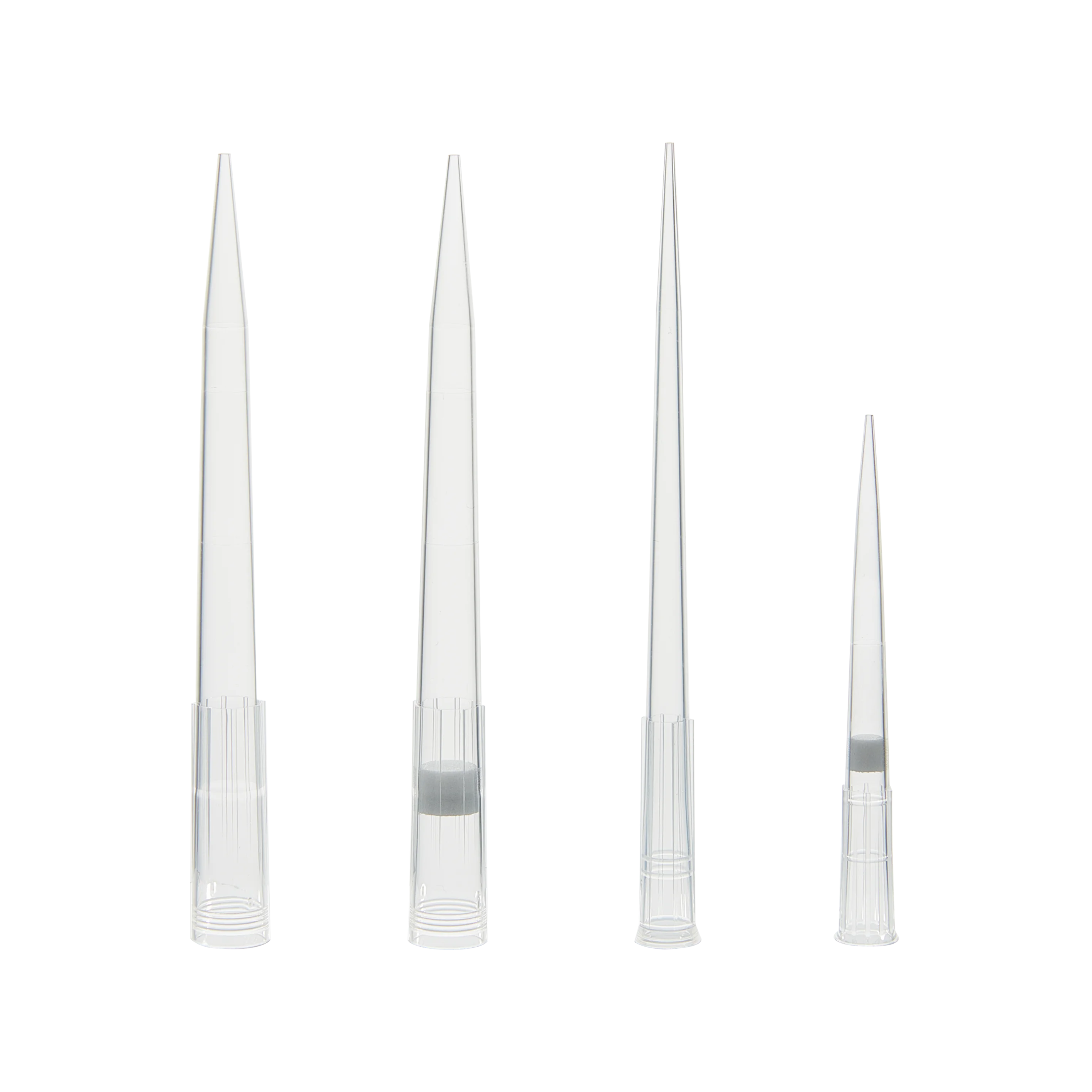 Transparent lab pipettes racked Eppendorf plastic pipette tips compatible for Agilent