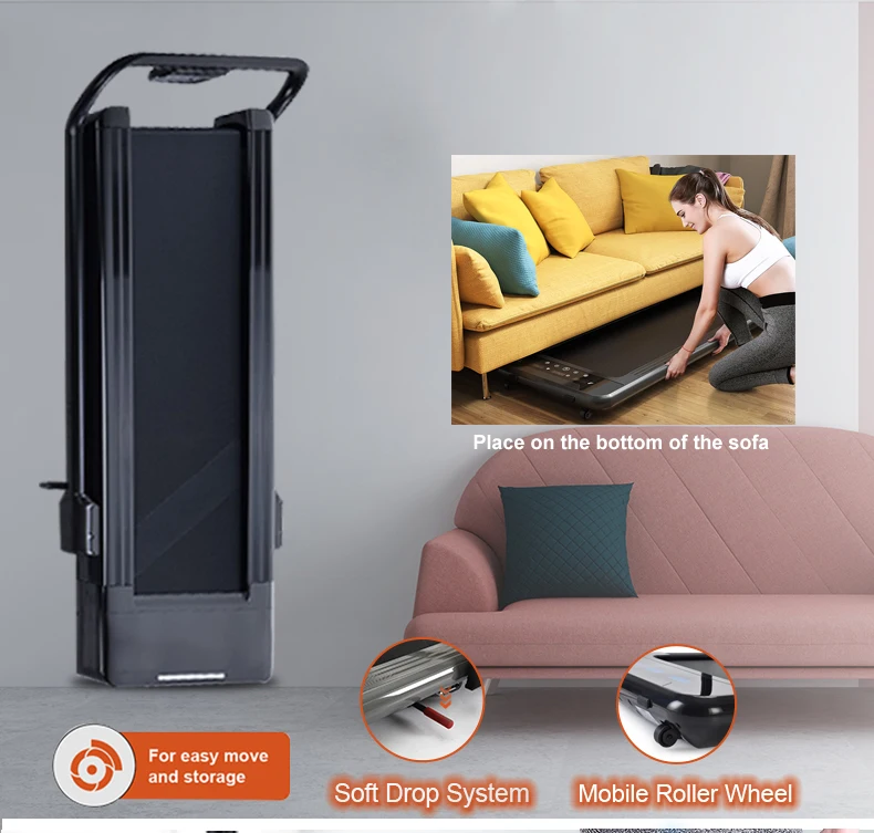 2024 Hot Selling Slim Home Walking Running Machine Dog Using Walking Pad Mini Fitness Electric Walking Treadmill with Handle