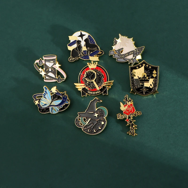 Personalized Supplier Custom Logo Metal Cufflinks And Tie Clip Men Suit Decoration Enamel Metal Soft And Hard Brooch Pin