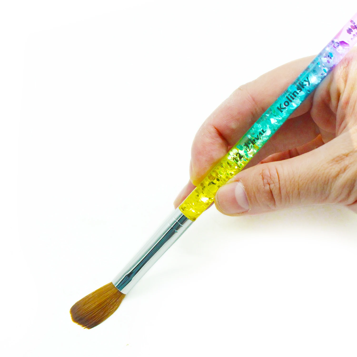 1 шт. Eval Радуга цвета морской волны 100% колонковая щетка для волос акриловый Фрезер для ногтей cо шлифовальными щетка Профессиональная УФ-гель для ногтей, для маникюра
