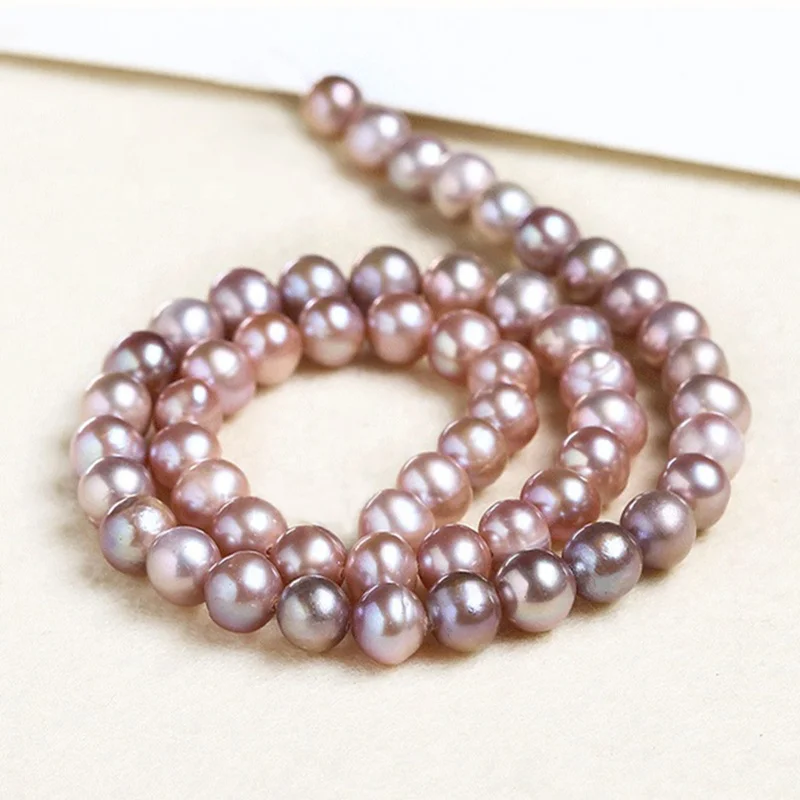 Wholesale natural cultured freshwater white/pink/purple oval round potato pearls in all sizes for elegant jewelry making