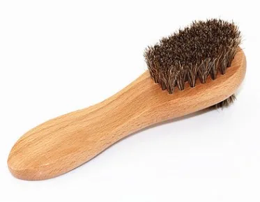 Horse Hair Shoe Brush Wooden Handle