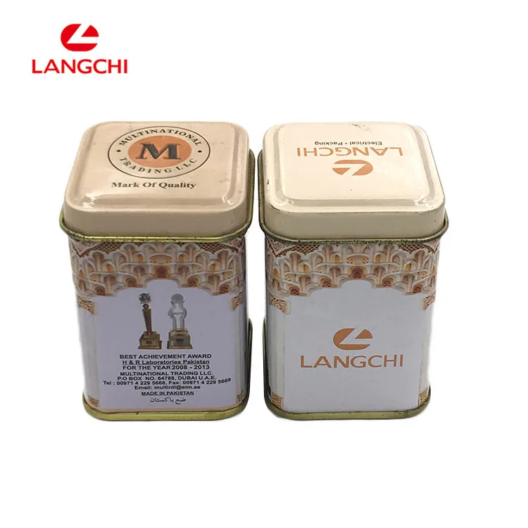 Food Grade Bulk Printed Gift Packaging Candy Box Metal Tea Tin Nice Square Packing Tins