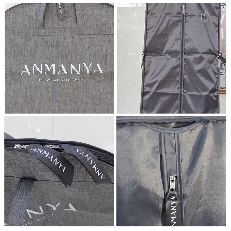 Garment bags with Zipper print logo suit cover wedding dress Bag with custom logo suit bags