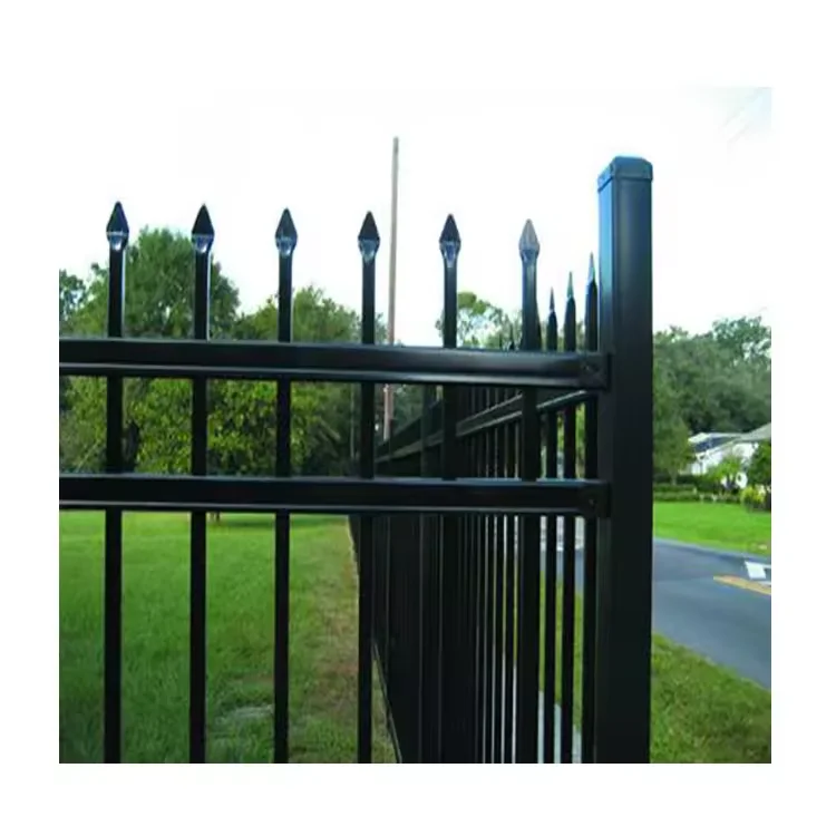 Hot sale 6*8feet stainless steel fence new design cheap wrought iron fence panel steel black steel security fence