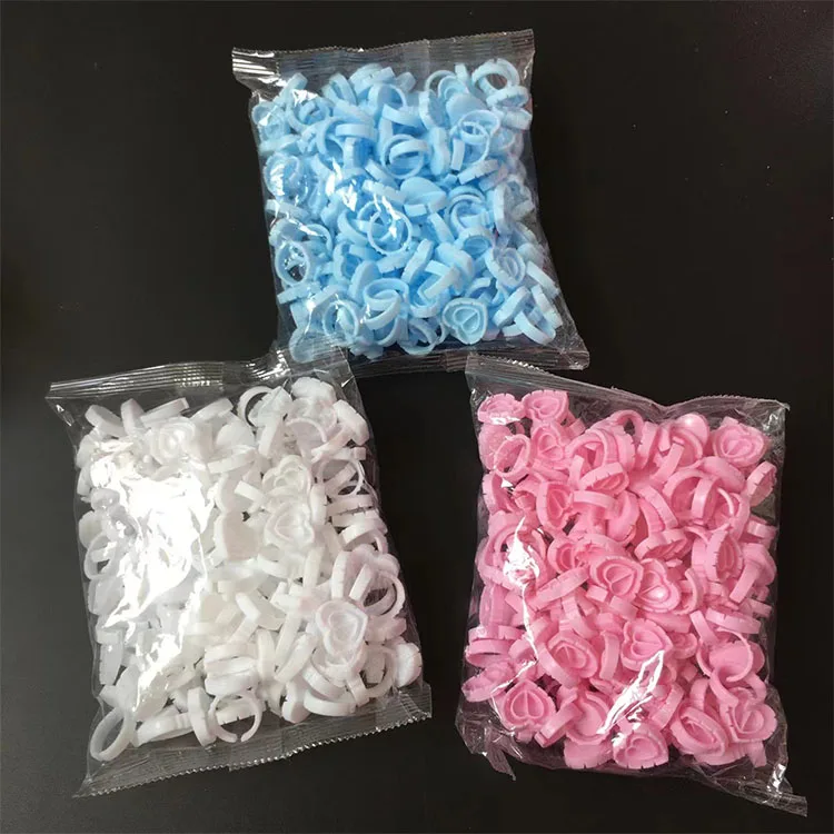 Pigment Easy Fan Heart Plastic Shape Microblading Tattoo Glue Cup Eyelash Holder Extension Tool Ink Lash Ringcup Ring Disposable