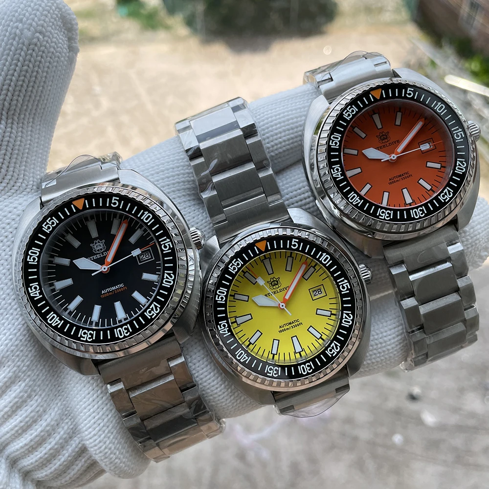SD1983 классный дизайн steeldive бренд 1000 м водонепроницаемый УФ-фильтр 49 мм с большой размер NH35 автоматический керамический Безель M4 черепаха Dive кварцевые часы для мужчин