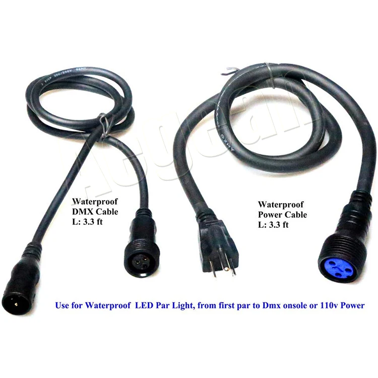 Stage Lights Cable Wire Price 1m DMX Cable 3 Pin 1m Power Cable for Waterproof Led Par Light