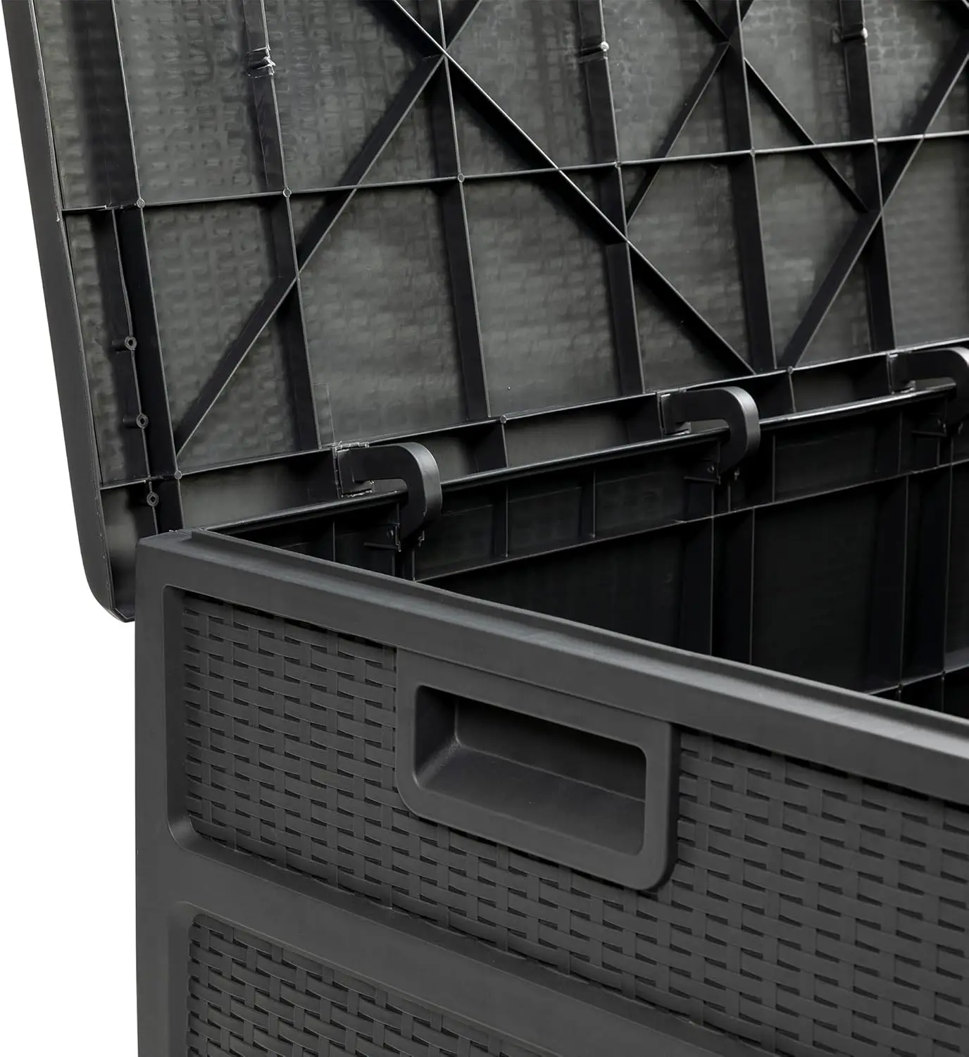 Plastic Deck Box All-Weather Patio Storage and Organization for Throw Pillows Pool Toys or Garden Tools