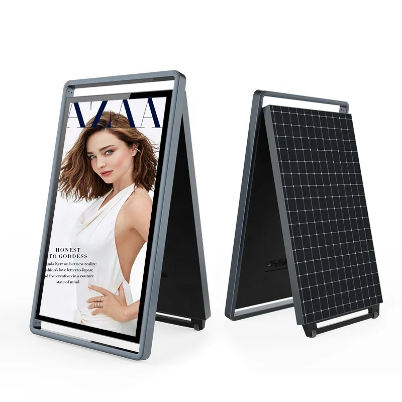 Outside Digital Signage Display Solar Energy System Totem Outdoor Digital Poster Battery Powered LCD Screen Advertising Machine