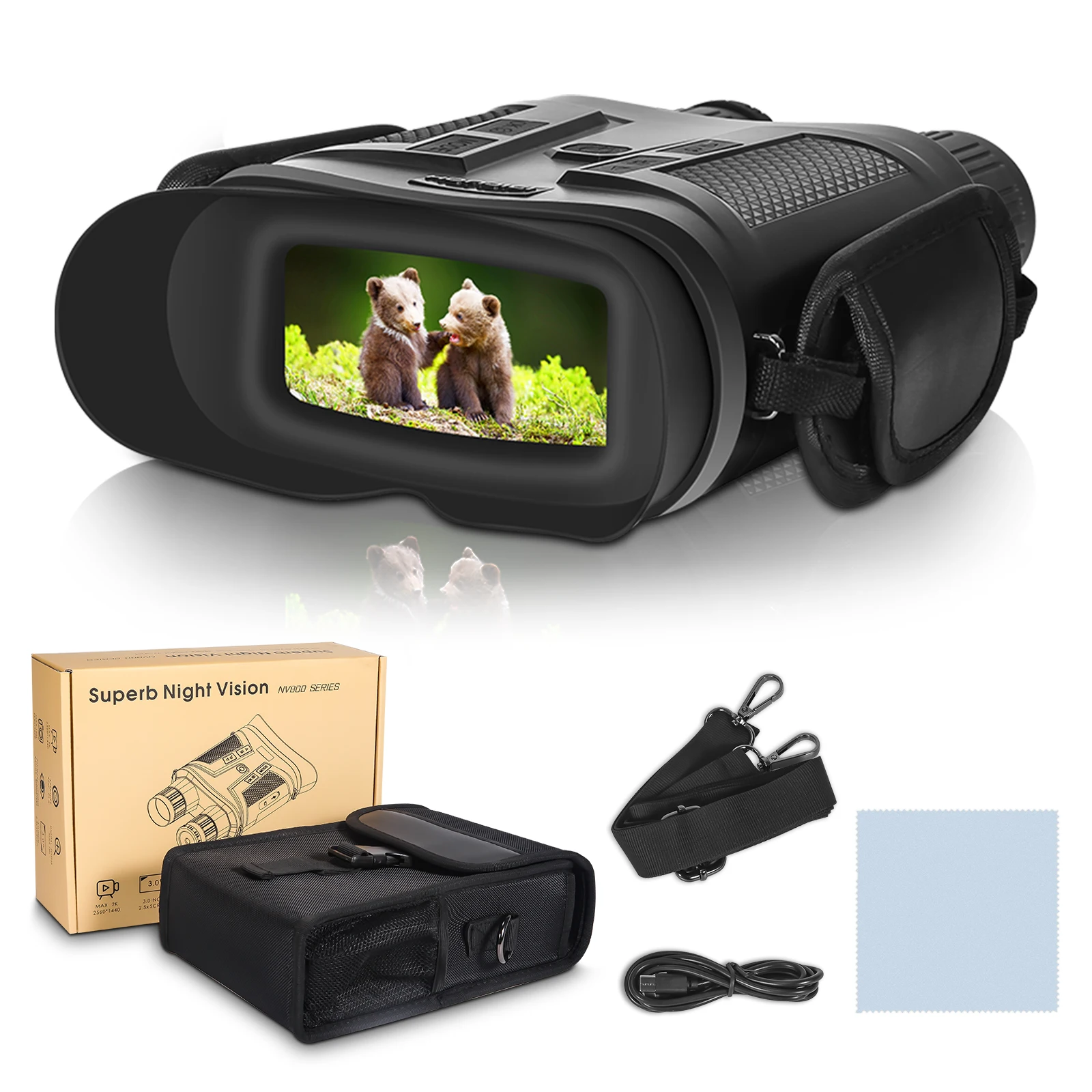 1080p Full HD видео регистратор бинокль 1312ft диапазон обзора ночного видения 3-дюймовый ЖК-дисплей цифровой бинокль ночного видения