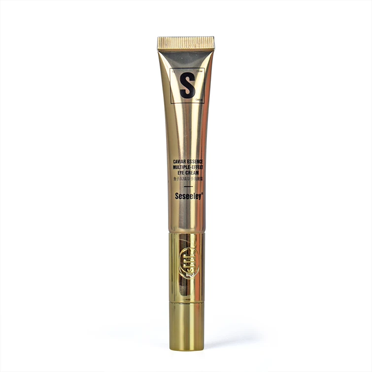 cosmetic plastic round tube for eye cream with zinc alloy head