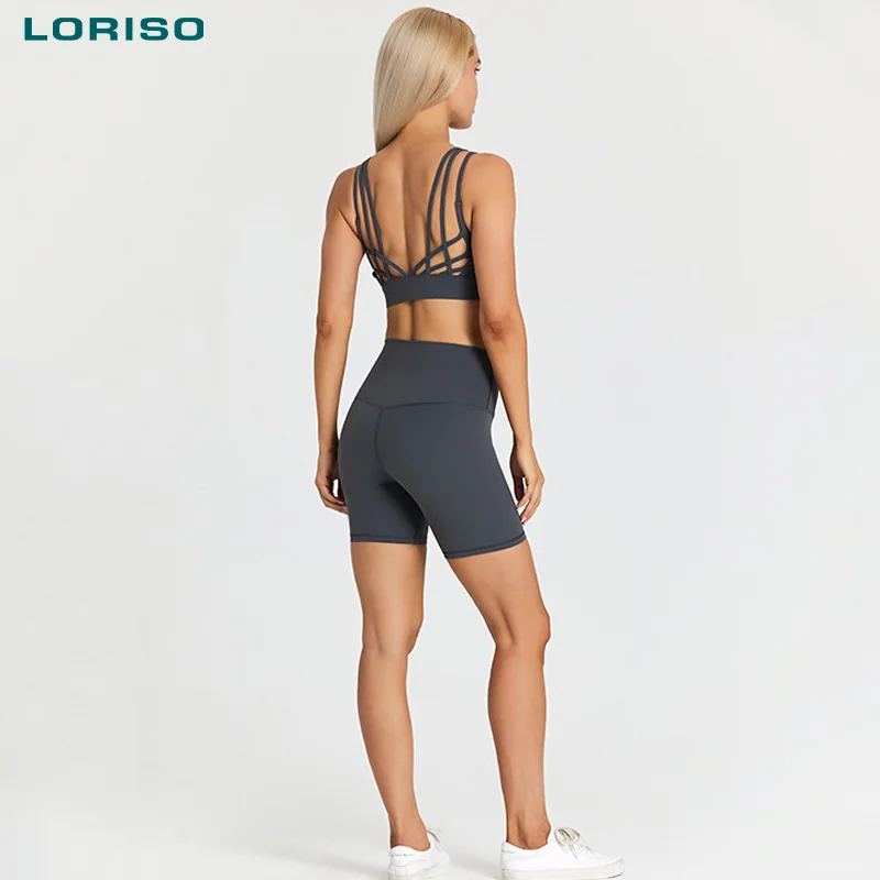 Popular Colorful beautiful cross sportswear 2 pieces bra gym shorts Gym Fitness Sets