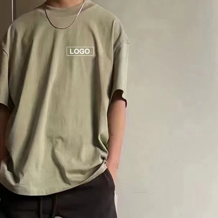 Wholesale Mens T-Shirts Custom Logo Printing High Quality 100% Cotton Drop Shoulder Oversized Men Plain T Shirts