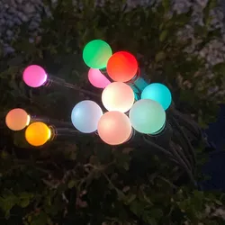 Solar Sway Artificial Fireworm Light Fire Fly Glowworm Six-head Garden Decoration Low Voltage Landscape Outdoor Lawn lights