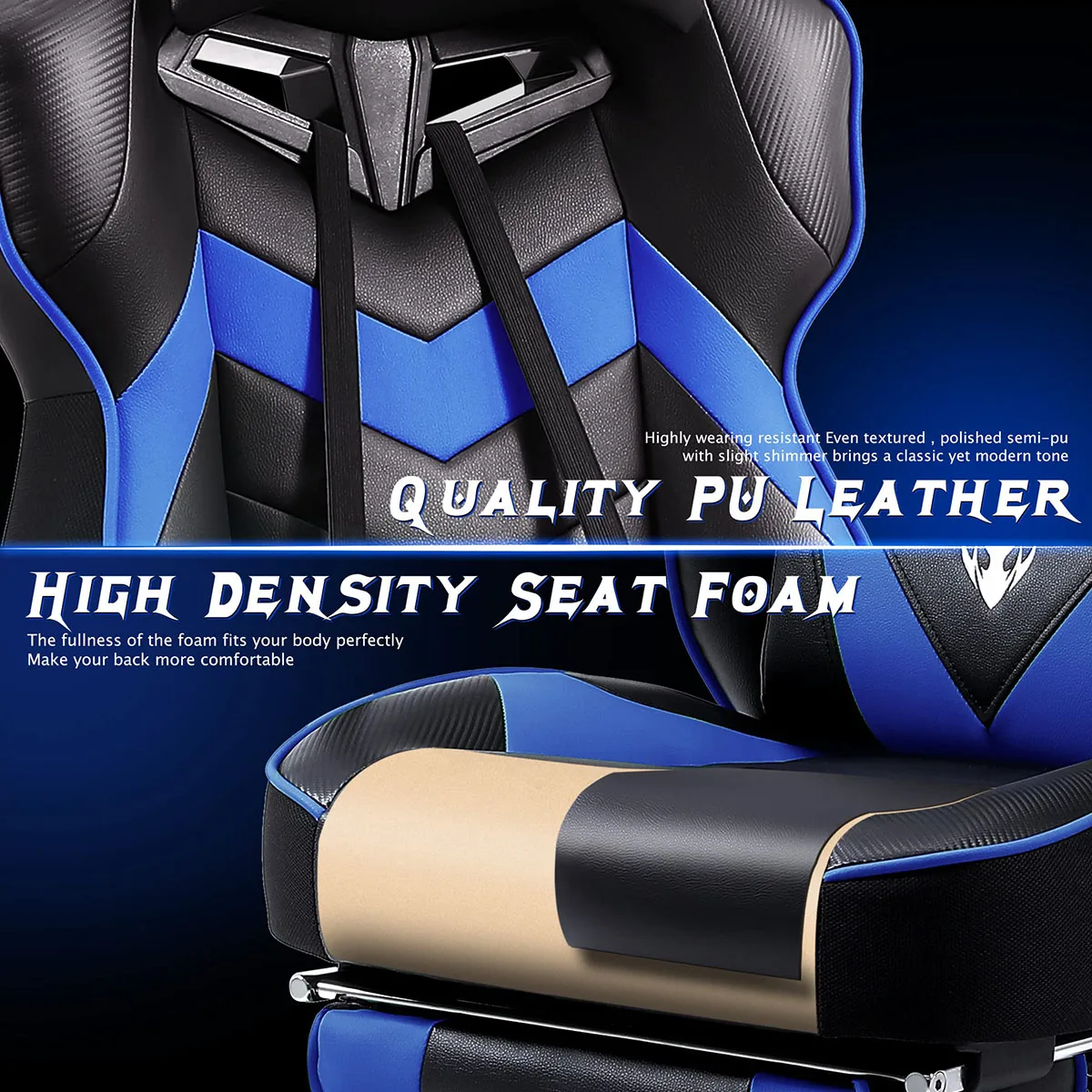 Premium Racing Gaming Chair With Swivel Cushion 360 Degree Rotating Comfort Car Seat Height Adjustable Reclining Office Chair