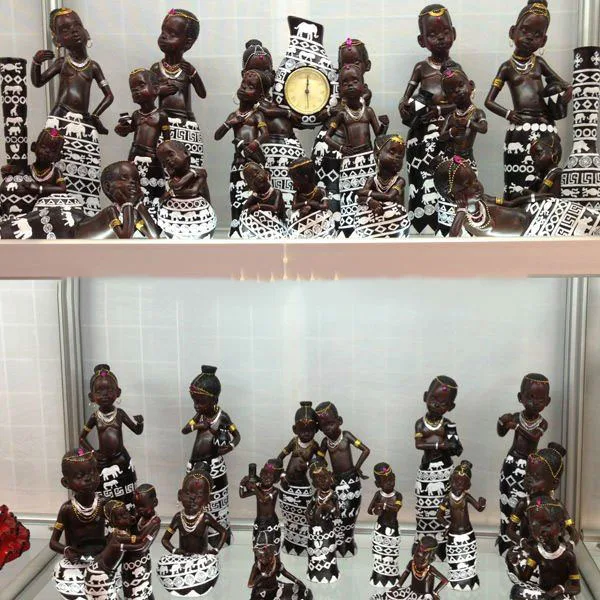 Cute african children decorative polyresin sculpture
