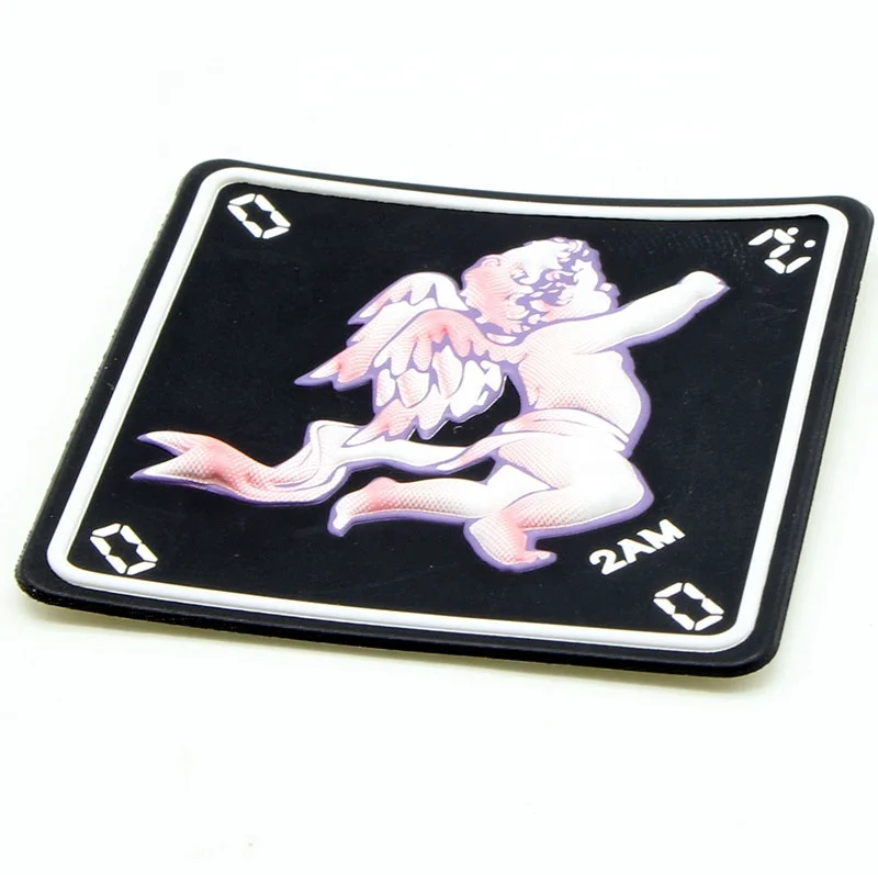 High Frequency TPU Fabric Label 3D Embossed Logo Rubber Name Badge for clothes