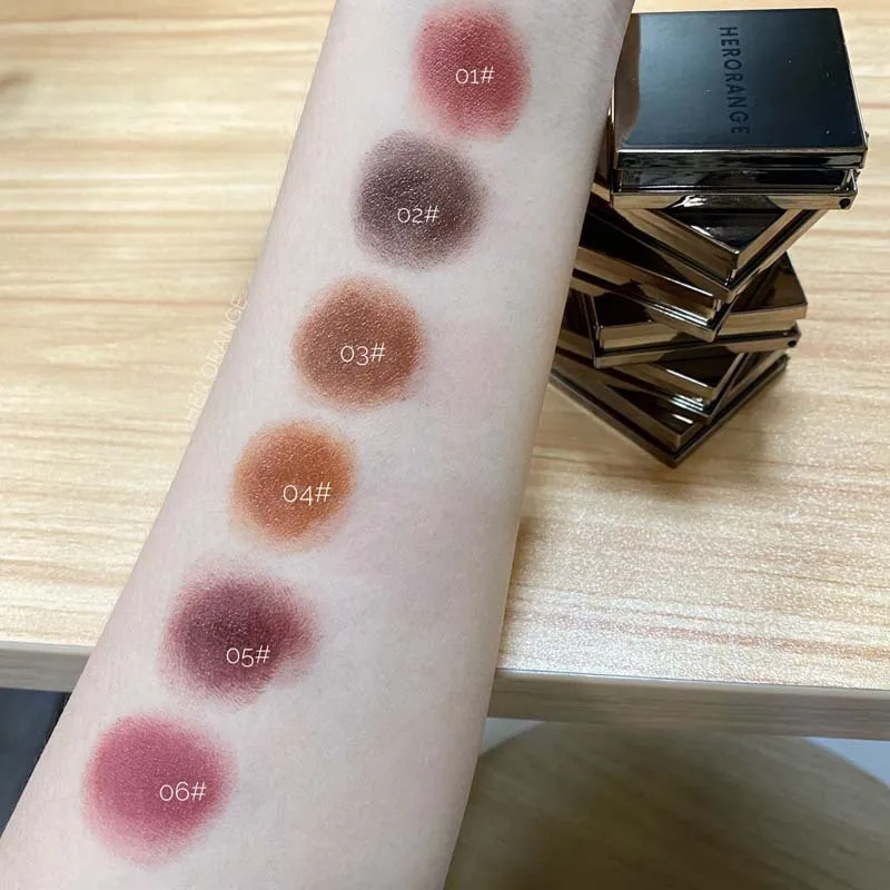 HERORANGE sweet blush cream velvet matte lip mud jar muddy lipstick 6 colors Lips mud eyeshadow multi-role makeup cream