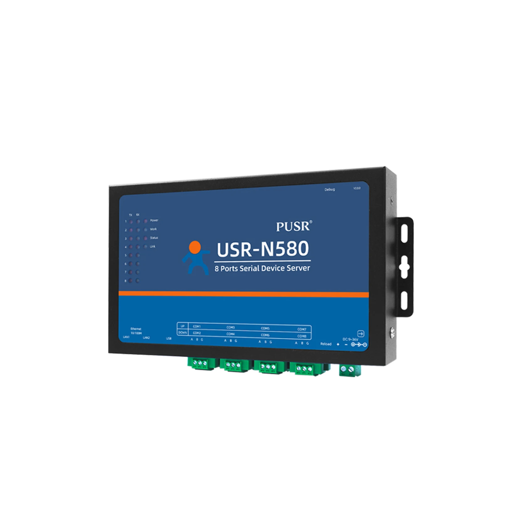 PUSR USR-N580 8 Port RS485 to Ethernet Converter Modbus RTU to Modbus TCP Gateway Support Edge Computing