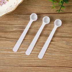1.2ml 0.5g Long Round Flat Bottom White Plastic PP Measuring Spoon For Milk Powder Support Customization