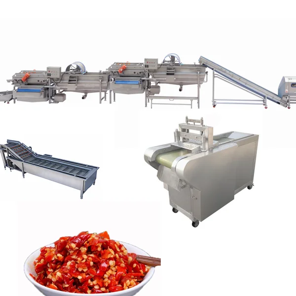 5 Tons/H automatic fresh hot chili pepper washing chopping   machines for chili pepper sauce  processing