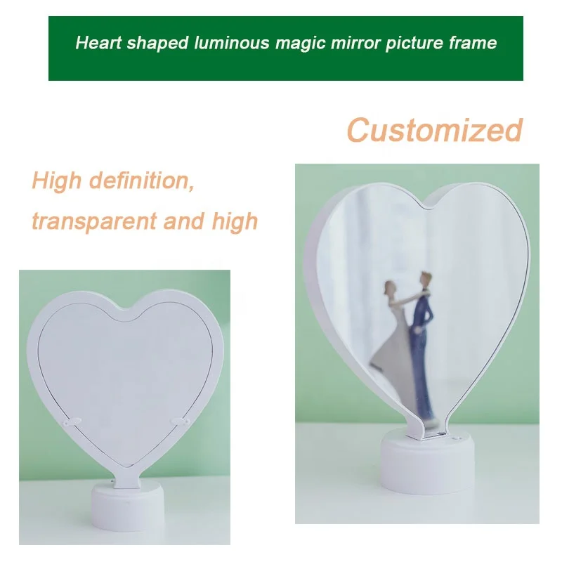 Fashion LED Magic Mirror Photo Frame Stage USB Charging Multi-Function LED Plastic Picture Photo Frame