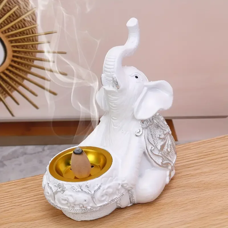 Handcrafted Elephant Incense Burner for Home Decor Elephant Candle Holder
