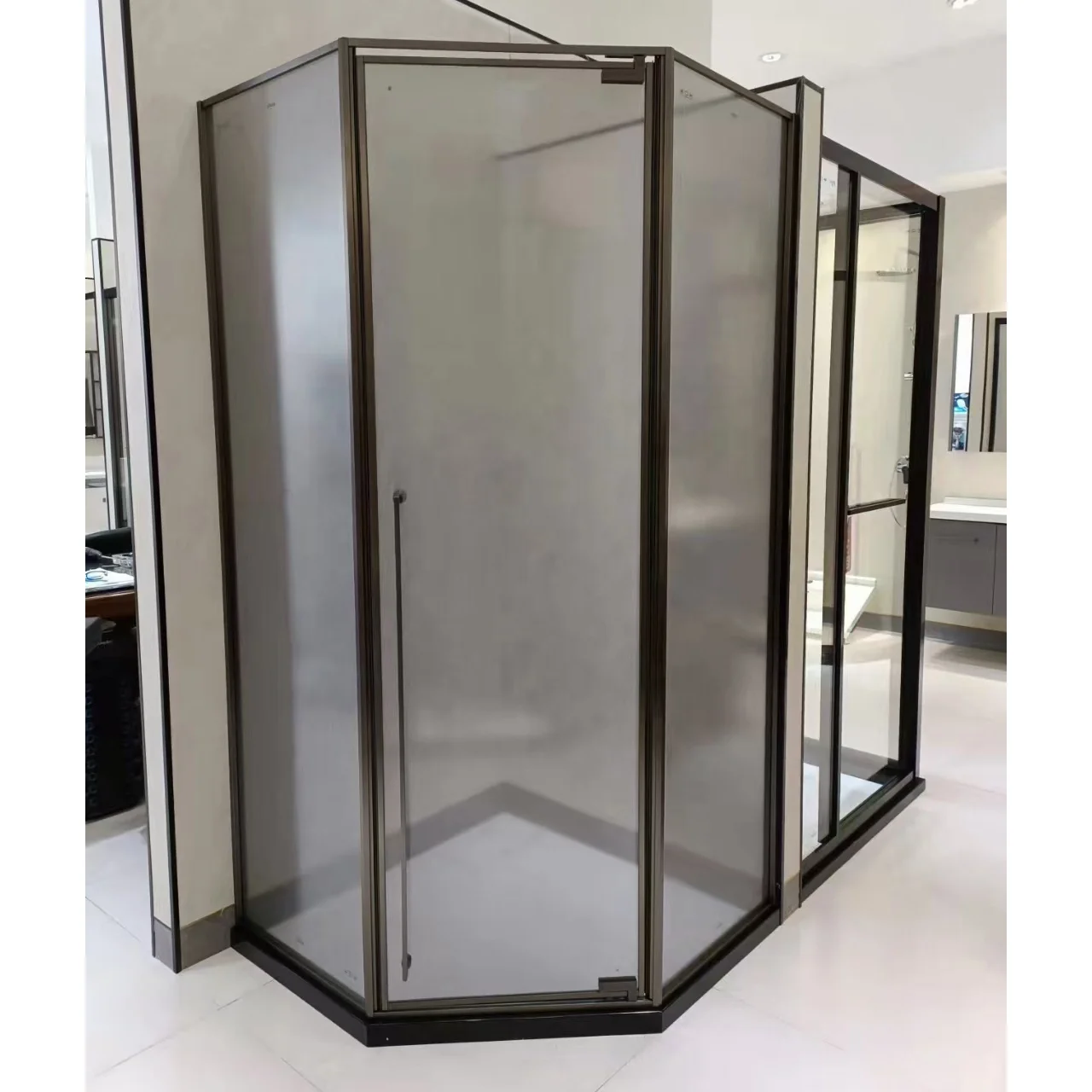 frameless sexy clear glass water proof shower room 4+4 laminated glass hinged shower cabin