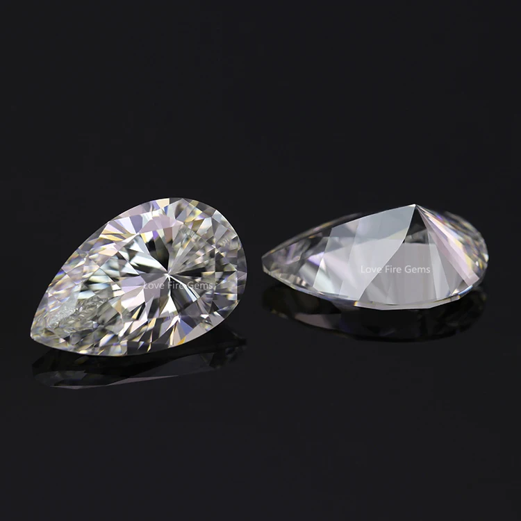 full sizes synthetic gemstone very light yellow warm white g cubic zirconia pear cut loose 5a cz stones