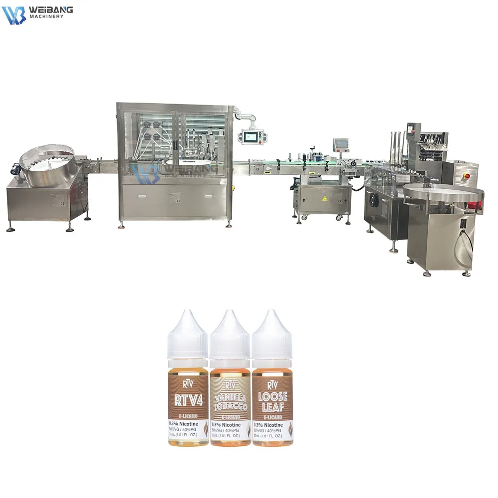 Automatic 30ml 50ml 60ml 120ml Chubby Gorilla Filling Machine Bottle Liquid Filling Capping And Labeling Machine