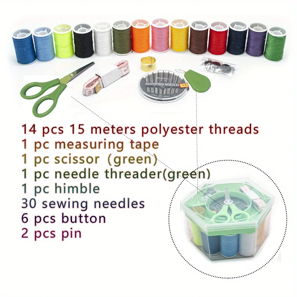 Portable Travel Home Needle and Thread Storage Box Set Sewing Kit